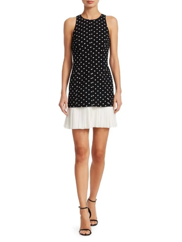 Catriona Polka Dot Dress In Black/white