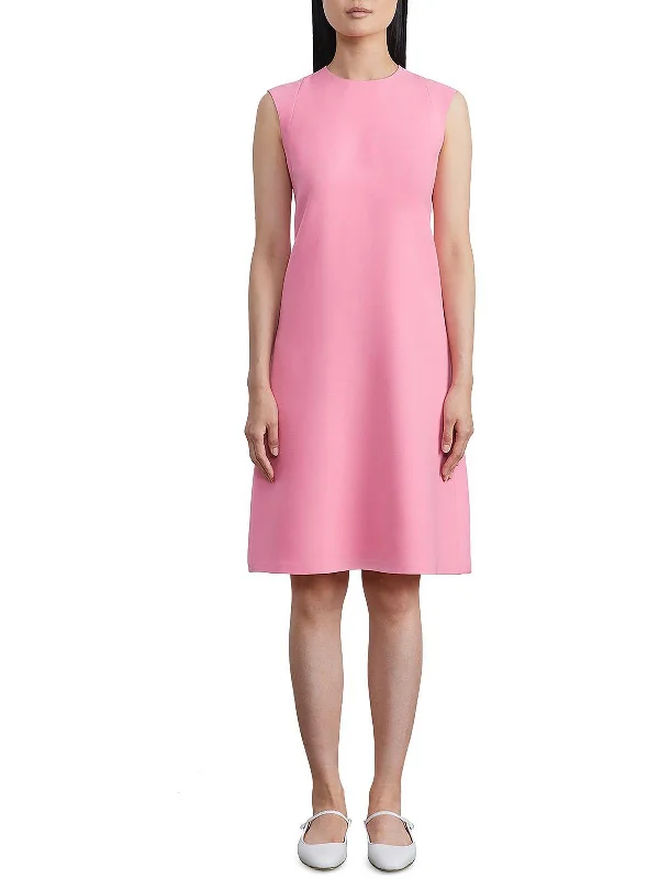 Womens Wool Knee-Length Shift Dress