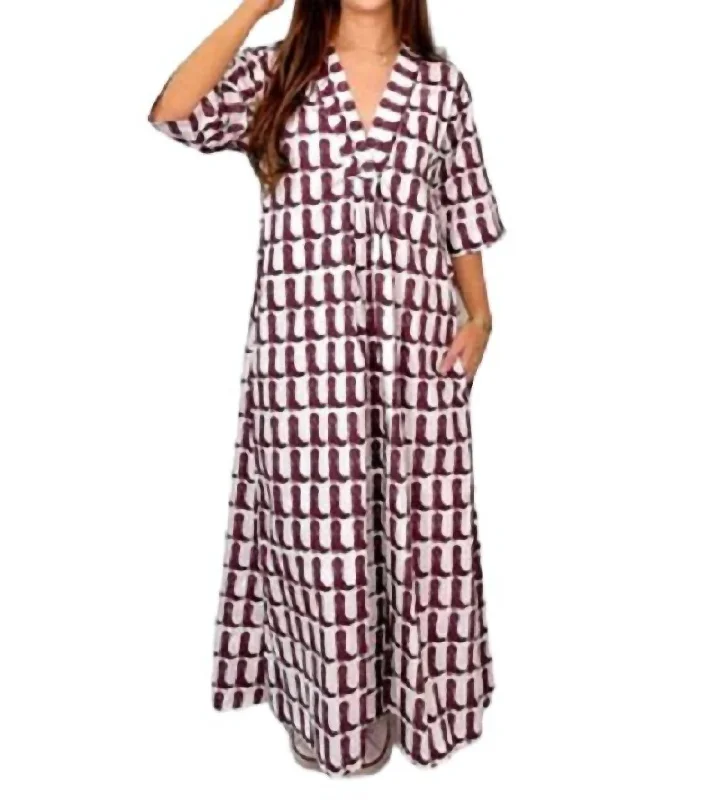 The Best Time To Shop Is Now Henriette Caftan Dress In Maroon Boots
