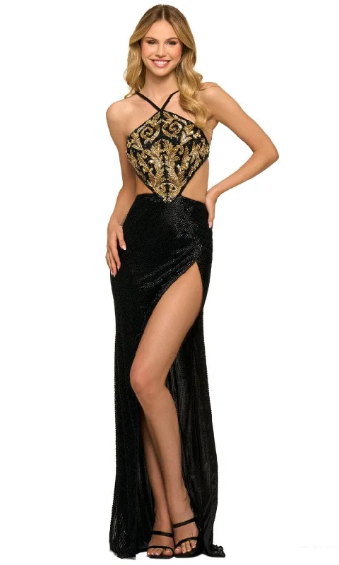 Upgrade Your Wardrobe For Less Sherri Hill 55466 - Halter Neck Dress