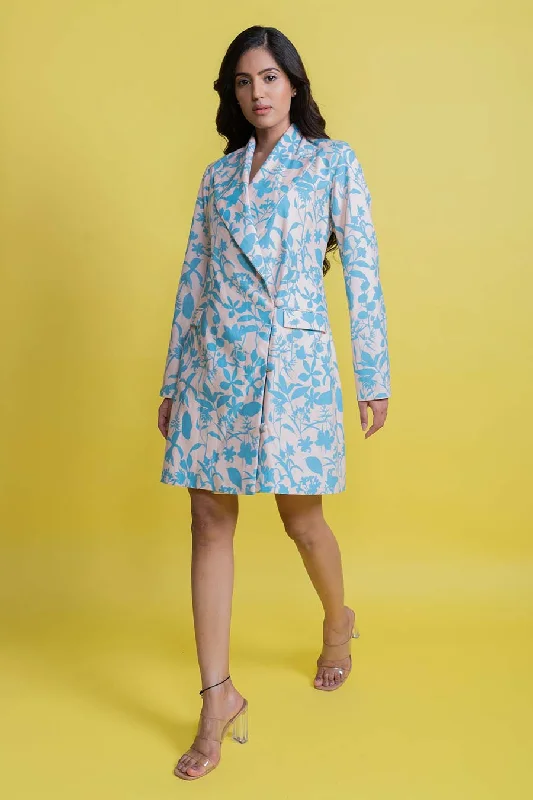Grab The Hottest Deals Before They Disappear Noir Printed Vegan Silk Blazer Dress