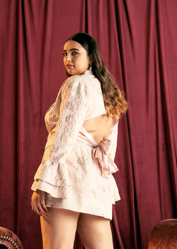 Limited Stock – Hurry Before It'S Gone Blair Embroidered Jacquard Cutout Blazer Dress