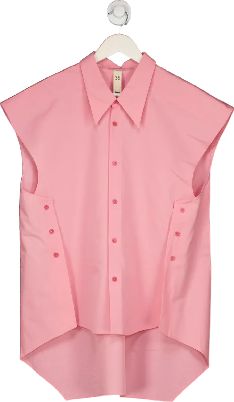 Petar Petrov Pink Sleeveless Button-Down Shirt UK 8