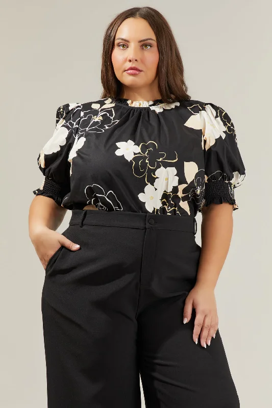 Cairan Rose Baretta Short Sleeve Blouse Curve