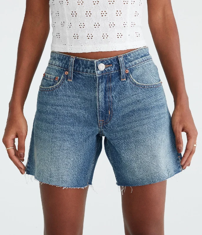 Aeropostale Low-Rise Baggy Denim Shorts 6"