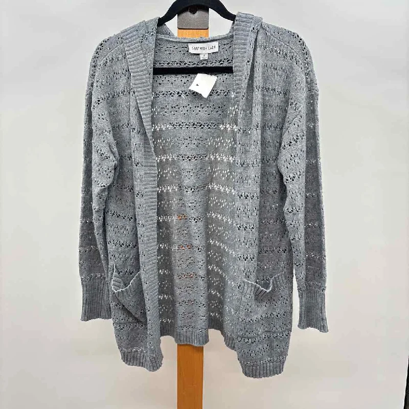 Southern Lady Women's Size S Gray Open Weave Cardigan