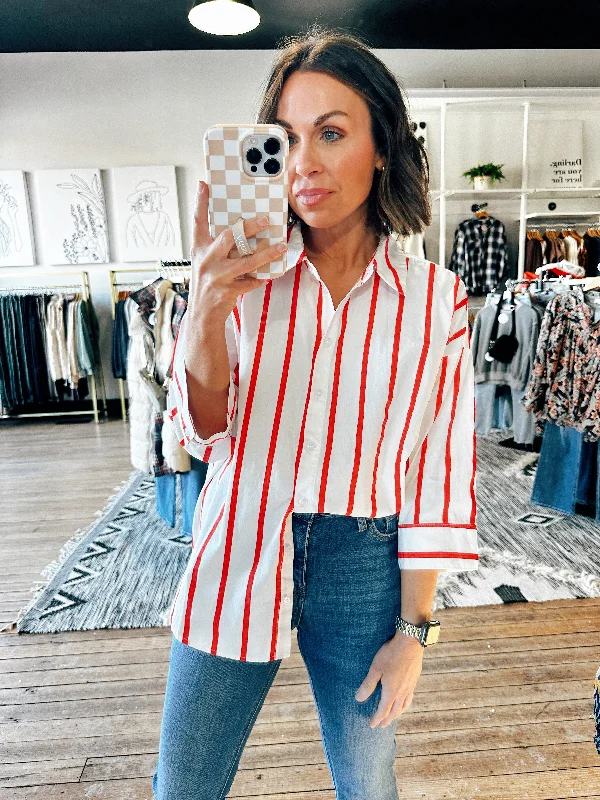 Red Candy Striped Blouse