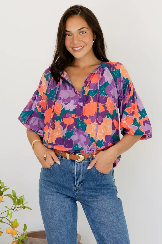 Angela Blouse Milan Floral Print