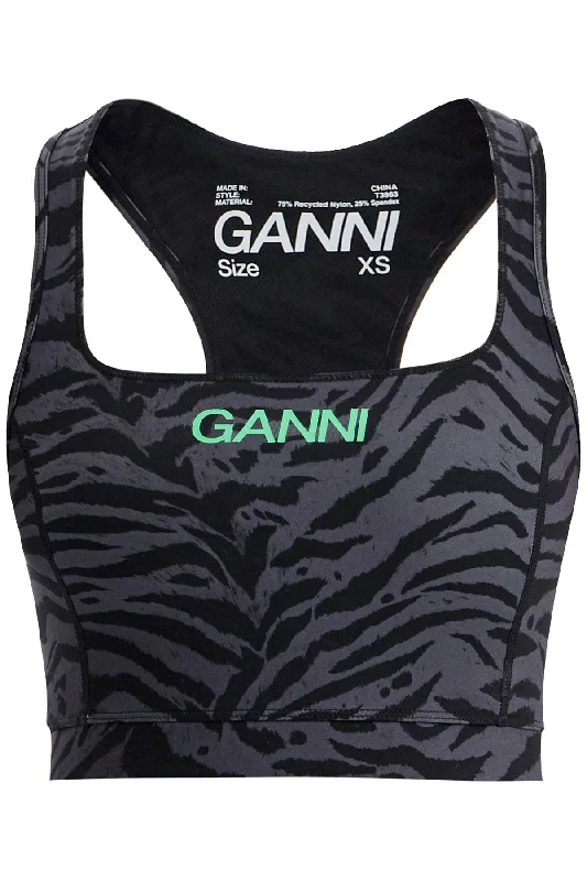 Ganni Women's Sporty Animal Print Top