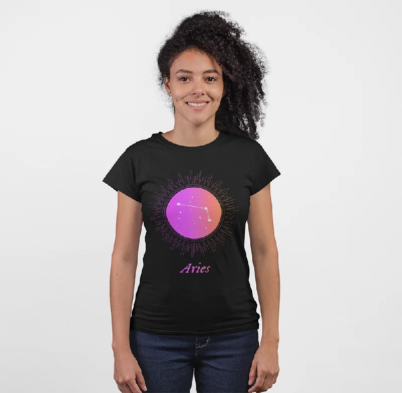 Womens Aries Gradient Zodiac T-Shirt