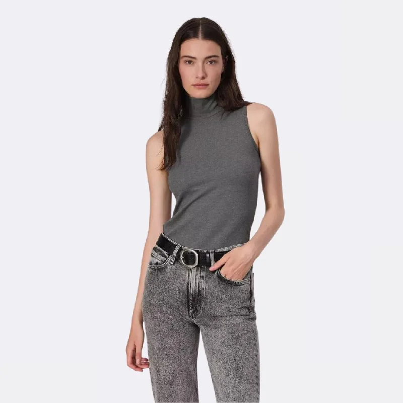 Irina Ponte T-Neck Tank (Charcoal)