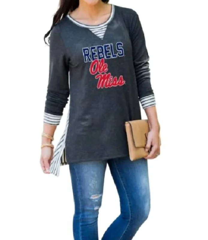 Ole Miss You'll Be Back Tunic In Charcoal