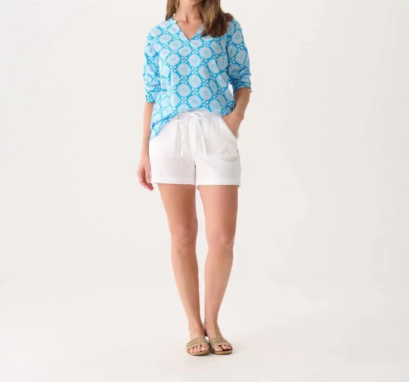 Delray Beach Tunic Shirt In Gradient Flowers