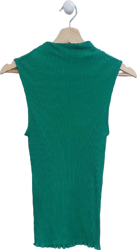 COS Green Sleeveless Ribbed Top UK XS/S