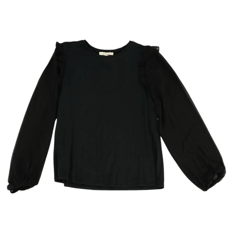 Black Solid Crewneck Knit Top