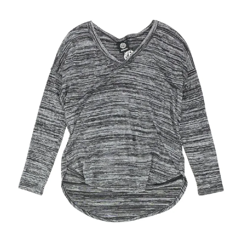 Charcoal Striped Knit Top