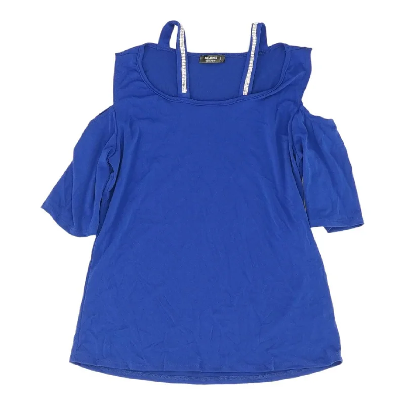 Blue Solid Active Knit Top