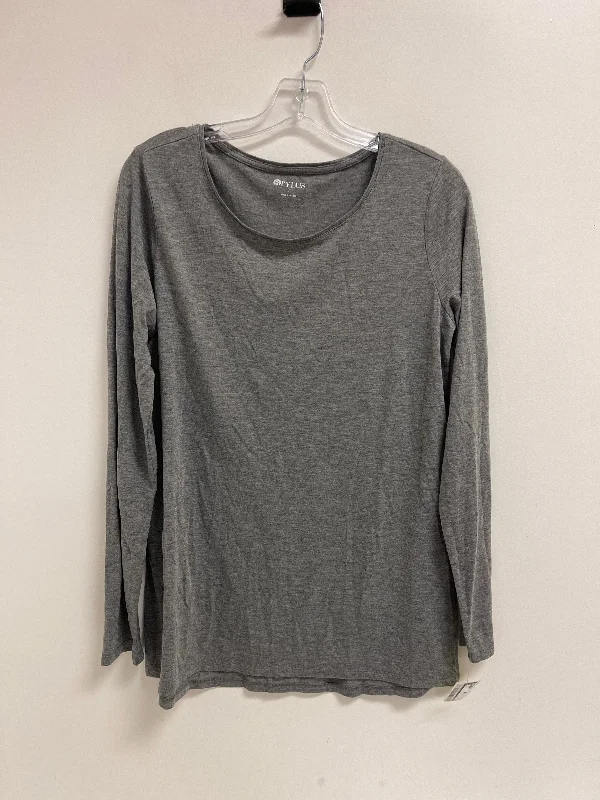 Top Long Sleeve By Stylus In Grey