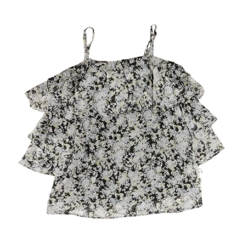 Black Floral Knit Top