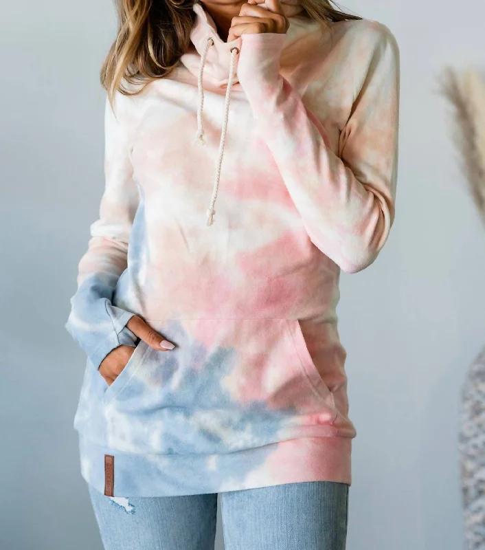 Cowlneck Sweatshirt In Cotton Candy Skies