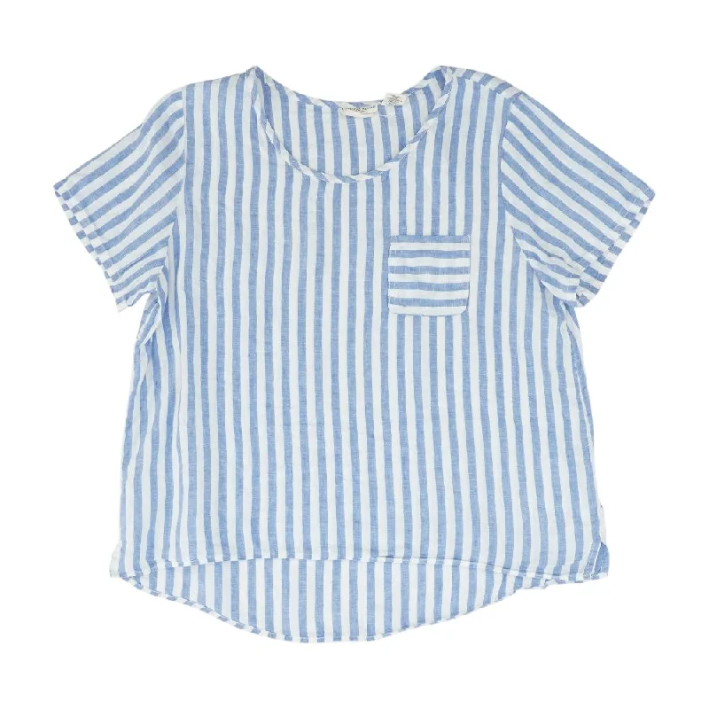 Blue Striped Knit Top