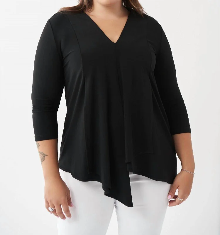 Handkerchief Hem Tunic In Black