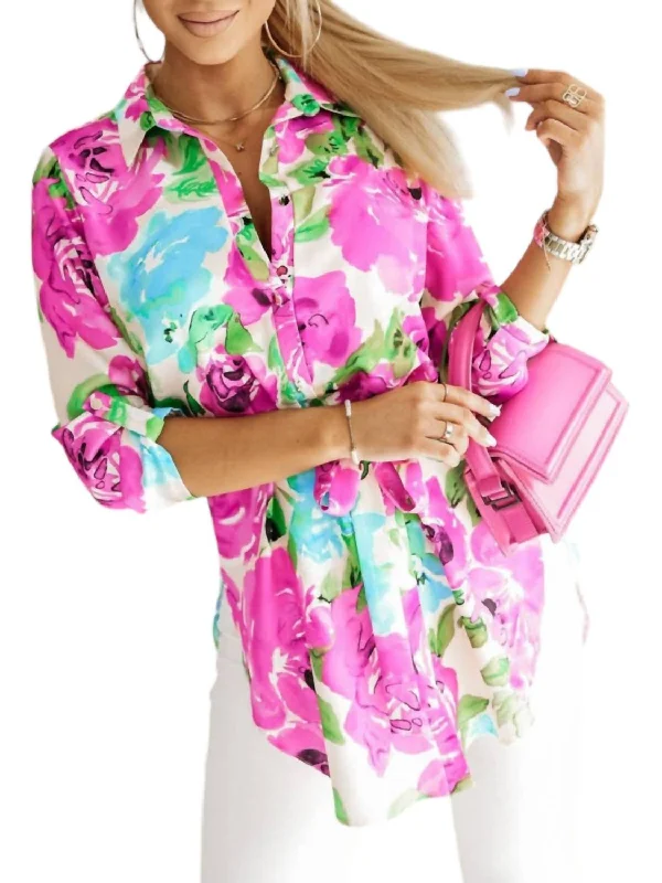 Floral Tunic In Watercolor