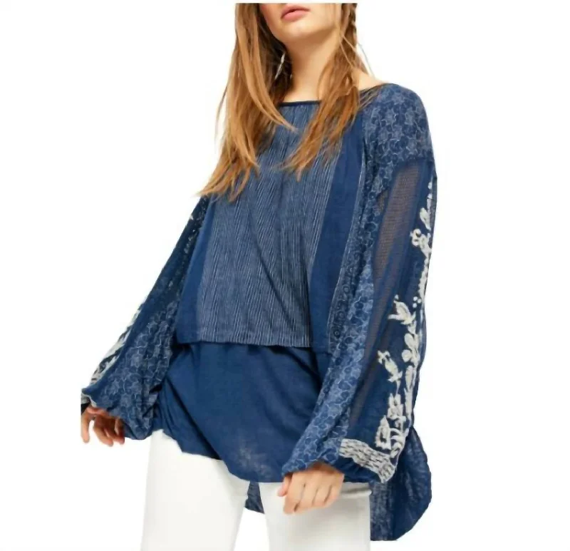 Indigo Dreams Embroidered Tunic In Blue