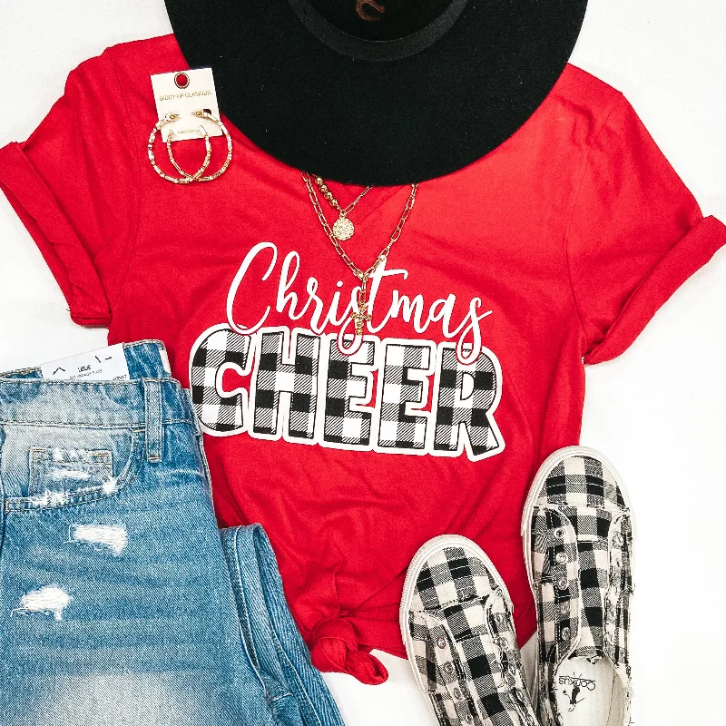 Last Chance Size Small & Medium | Christmas Cheer Short Sleeve Graphic Tee in Red