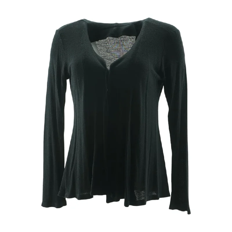 Black Solid Knit Top