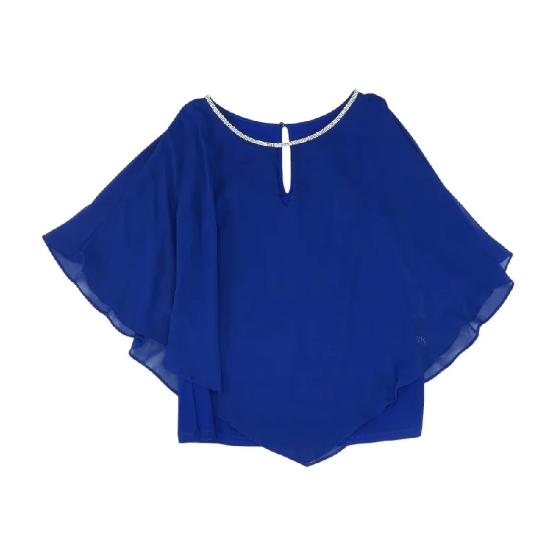 Blue Solid Knit Top