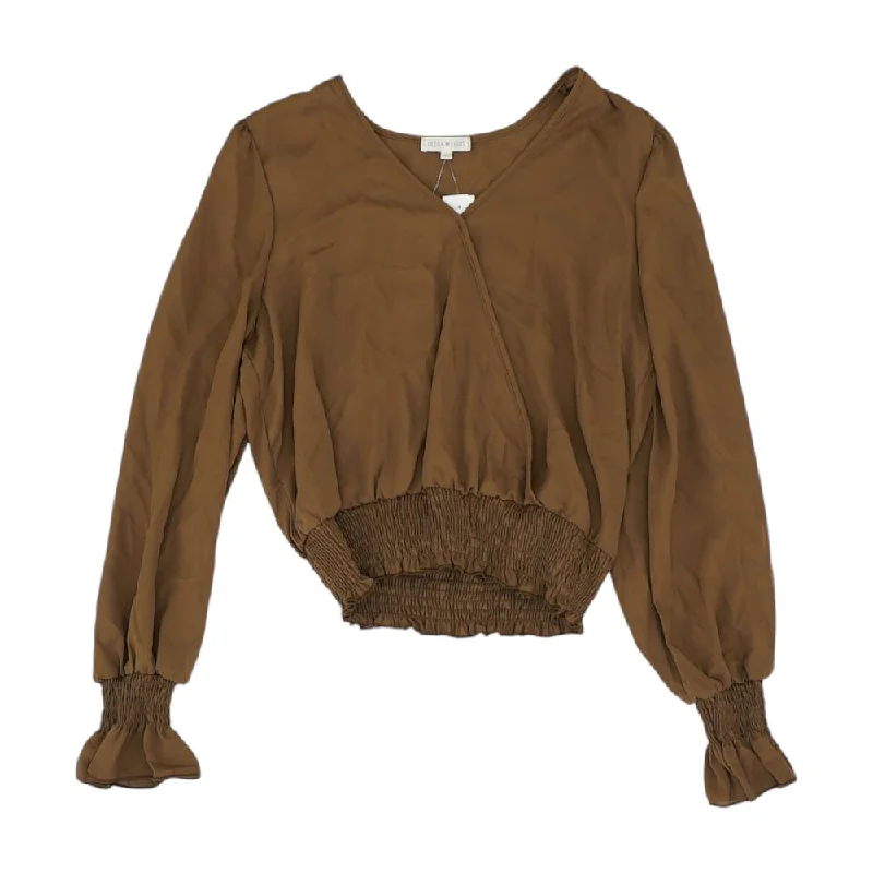 Brown Solid Knit Top