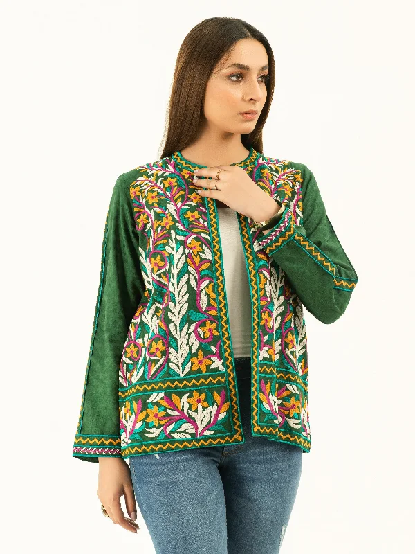 Embroidered Jacquard Cardigan