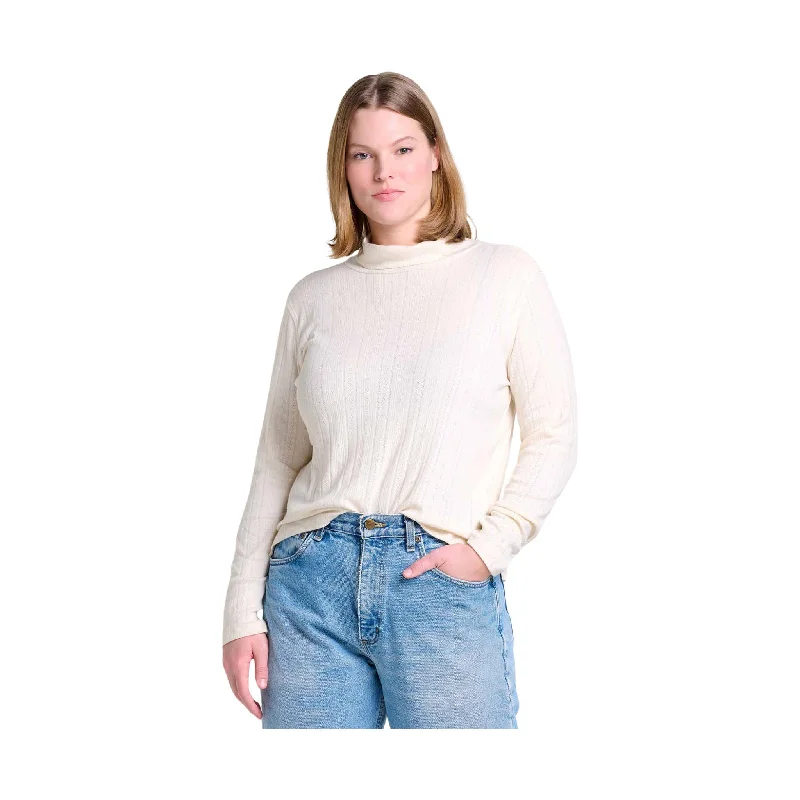 Toad & Co Women's Foothill Pointelle Long Sleeve T Neck - Salt - ONLINE STORE CREDIT/EXCHANGE ONLY