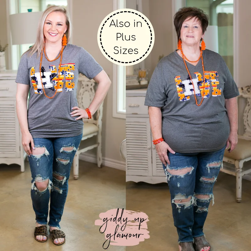 Handmade | Astros Love Short Sleeve Tee Shirt in Heather Grey