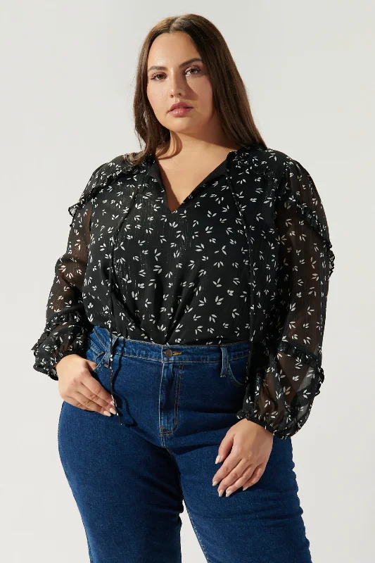 Shadow of a Doubt Ammabella Ruffle Blouse Curve