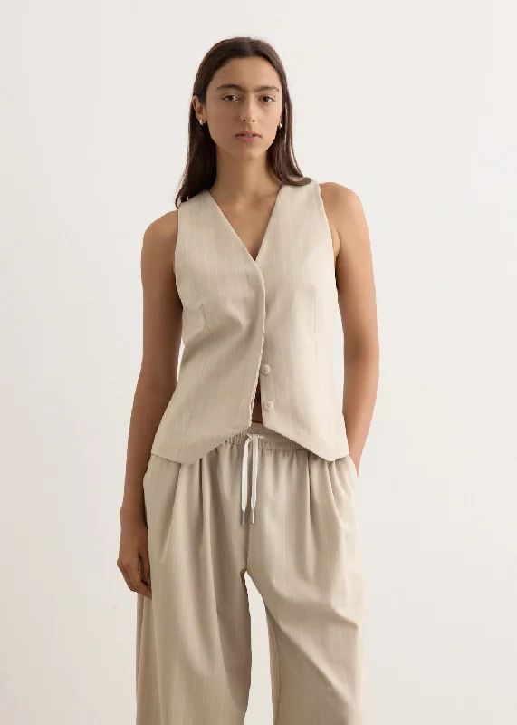 Pinstripe Wool Vest