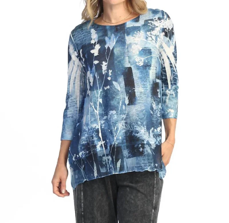 Mariposa Chiffon Hem Tunic Top In Multi