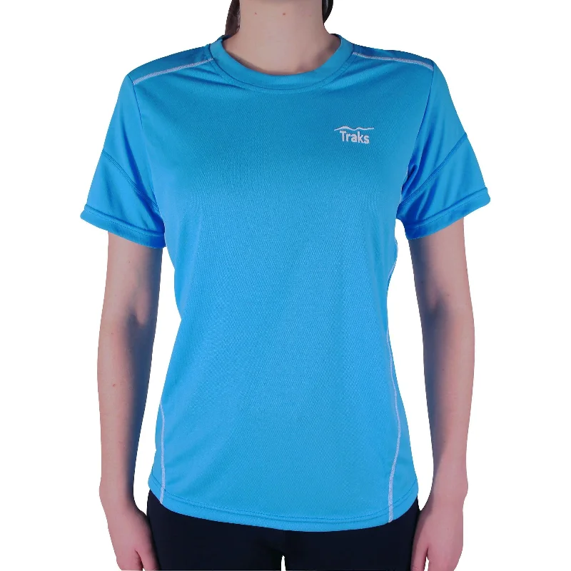 Traks Hills Short Sleeve Womens Running Top - Blue