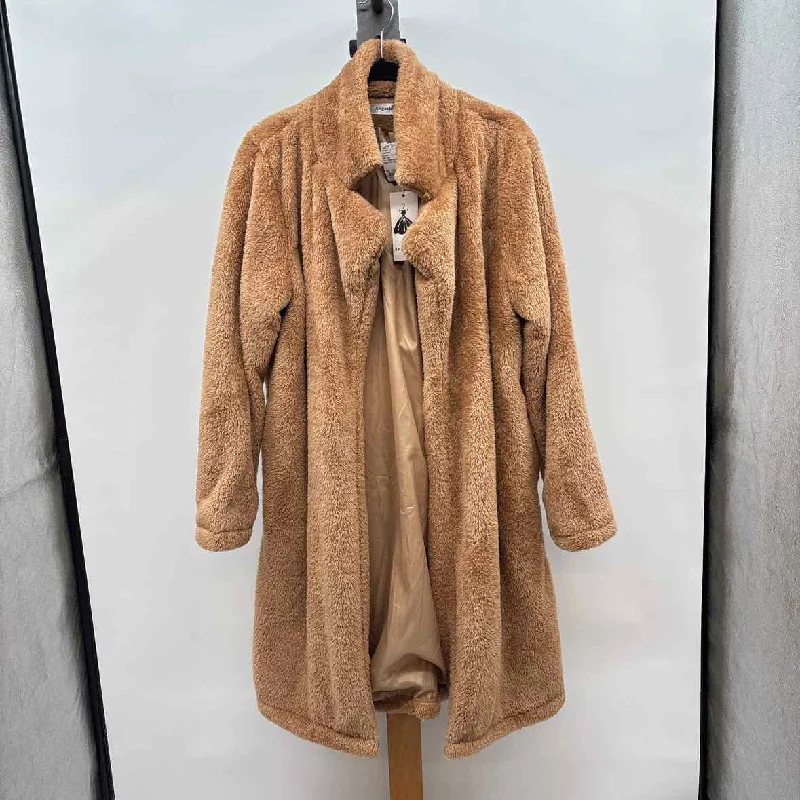 Angashion Women's Size XXL Tan Fuzzy Cardigan