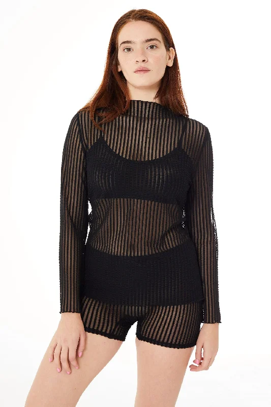 Nova Addison Mesh Long Sleeve Top