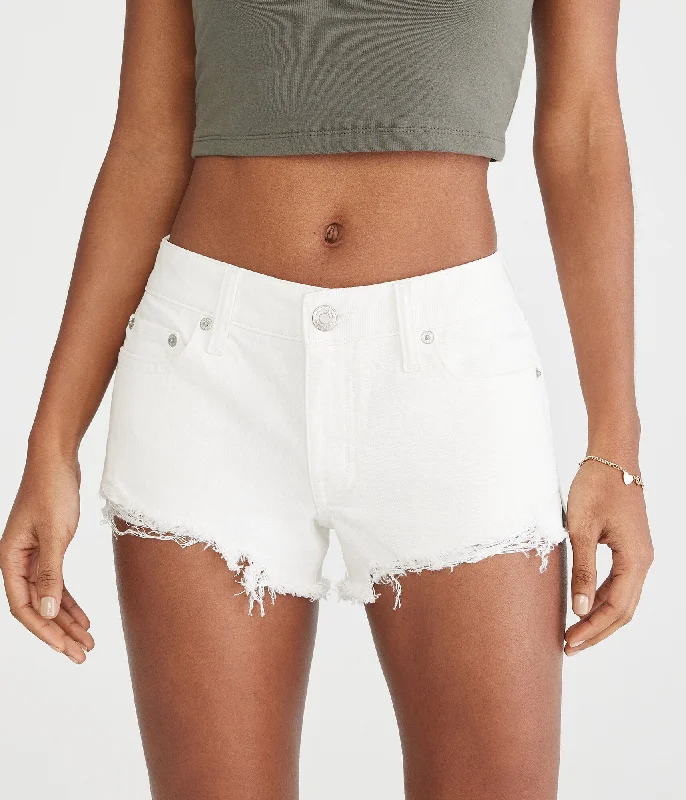 Aeropostale Vintage Low-Rise Denim Shorty Shorts