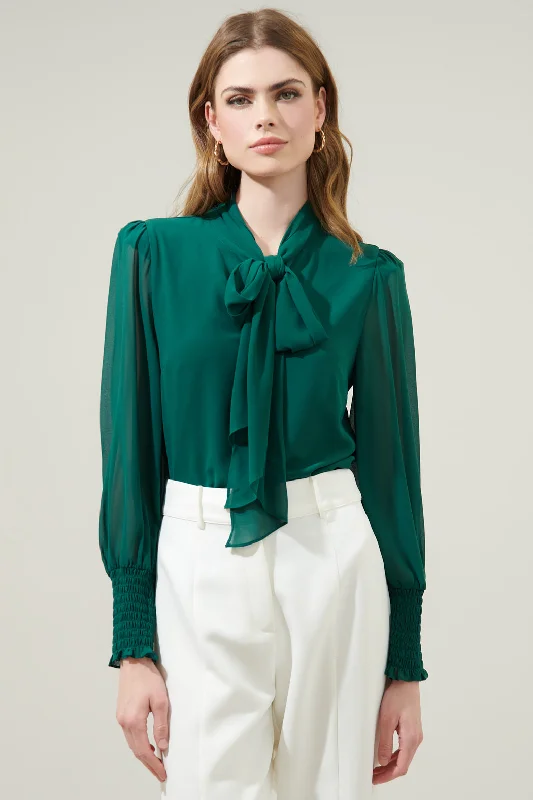 Vicente Tie Neck Long Sleeve Blouse