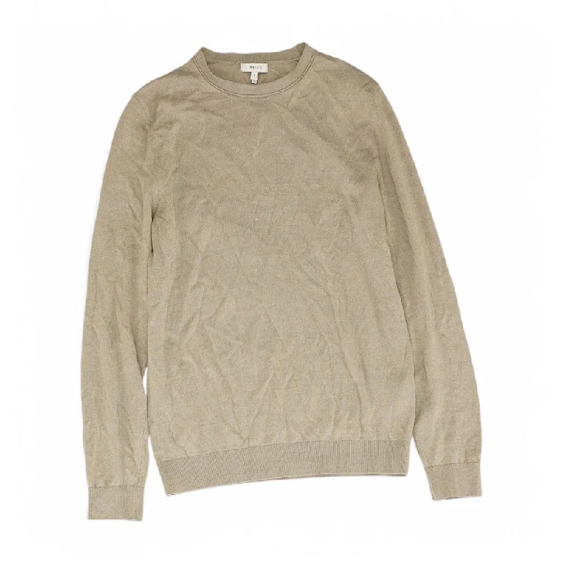 Brown Solid Crewneck Knit Top