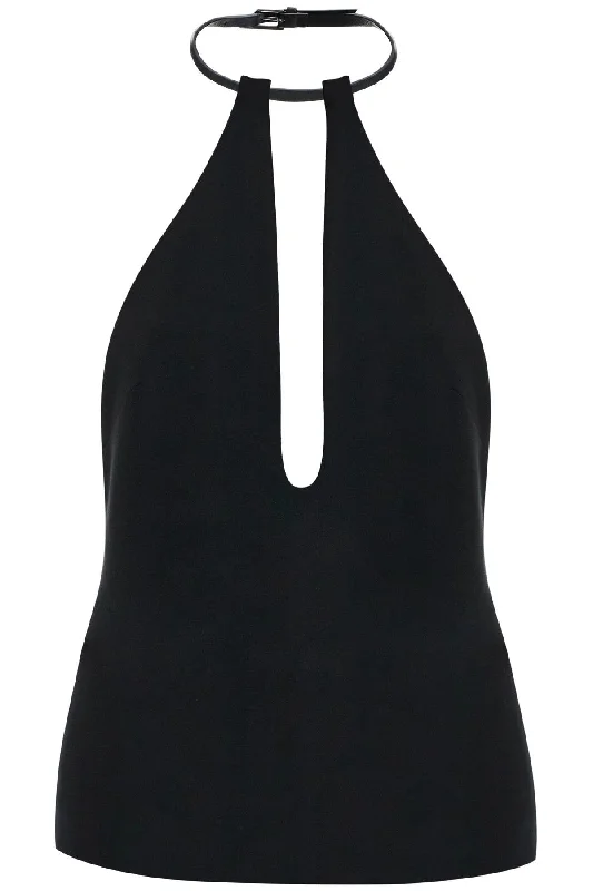 The Attico Women's Halter Neck Top With Open