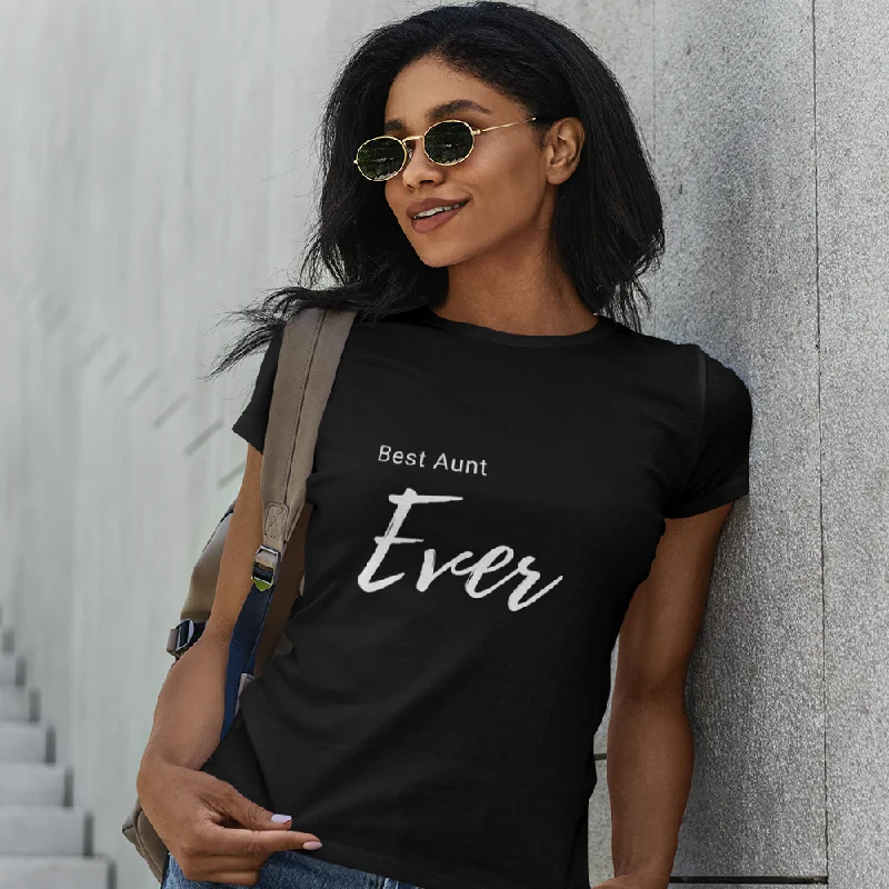 Womens Best Aunt Ever Black Logo T-Shirt