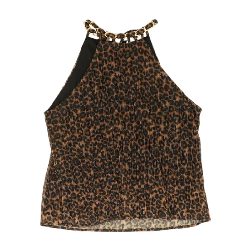 Brown Animal Print Knit Top