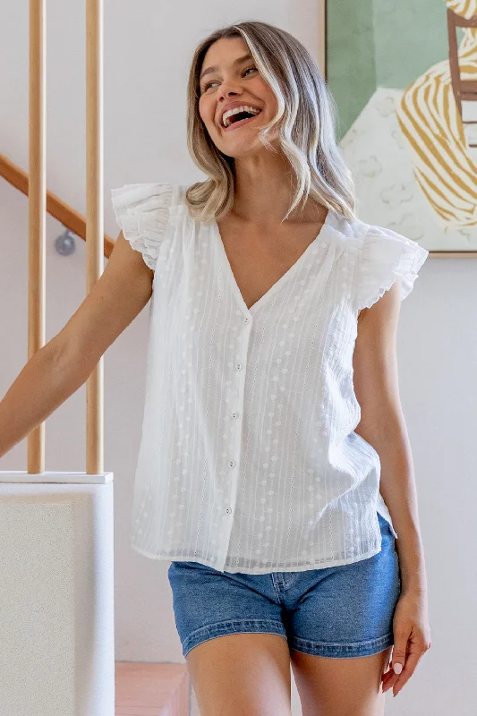 Orla Broderie Anglaise Blouse White