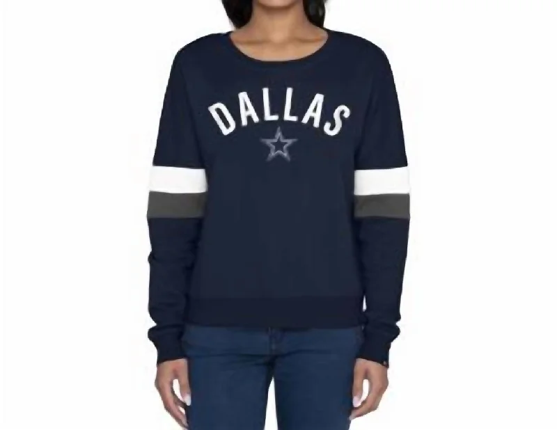 Cowboys Women's Fleece Crew Sweatshirt In Navy