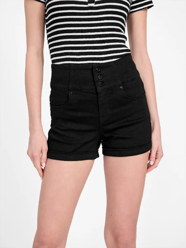 Eco Milan High-Rise Denim Corset Shorts